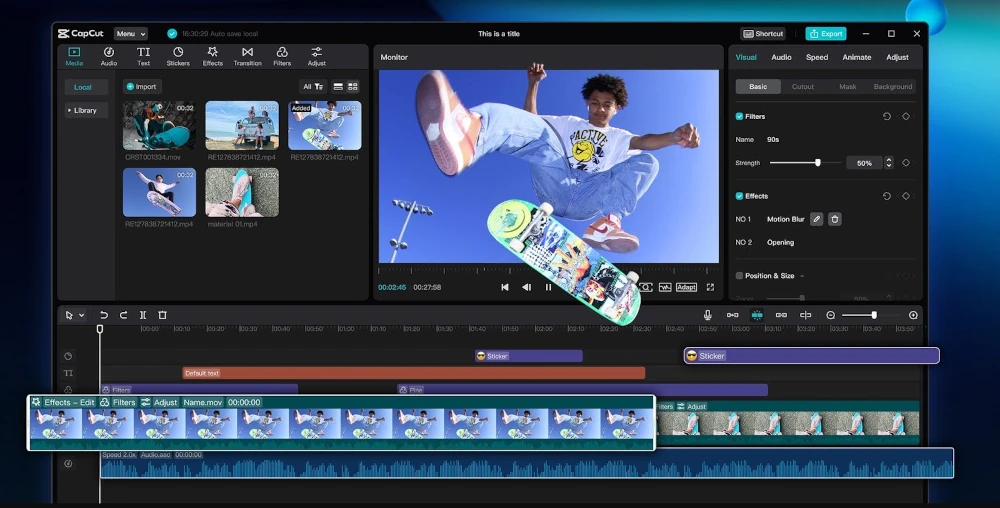 CapCut's desktop video editor has useful features