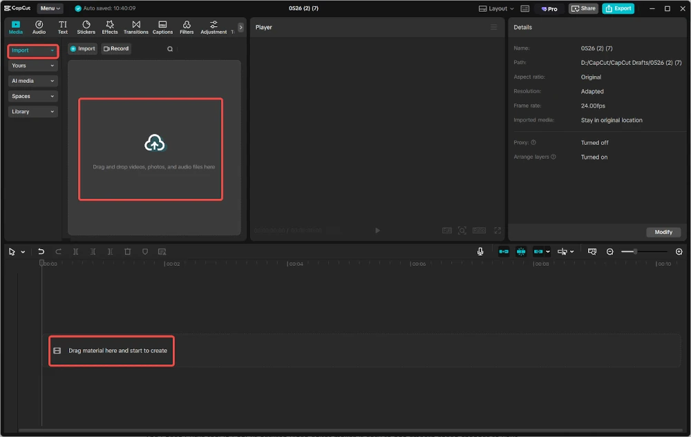 Import Your Video Clip